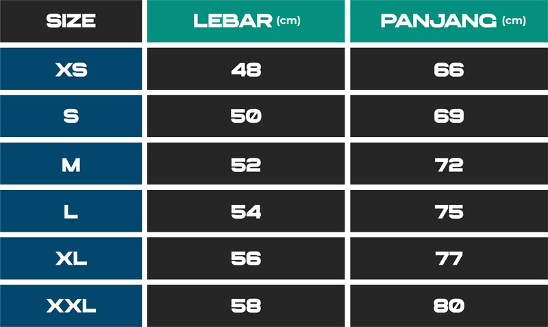 Size Chart Jersey